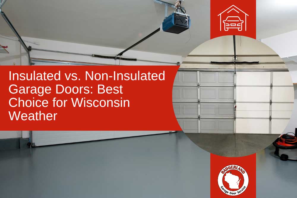 Insulated vs. non-insulated garage doors comparison for Wisconsin homes by Badgerland Garage Door Service.