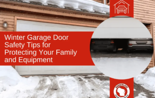 Winter garage door safety tips to protect your family and equipment with snow covered home. Badgerland Garage Door Service.